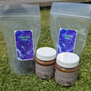 2 Body scrub and cleansing soap